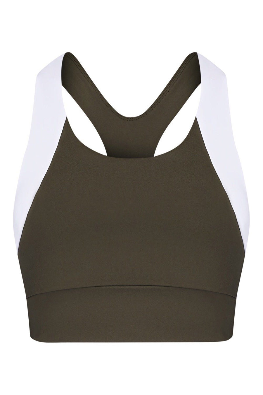 Tara Crop - Olive / White